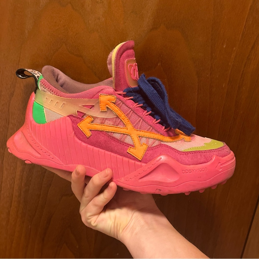 Off-White Pink and Orange Athletic Shoes